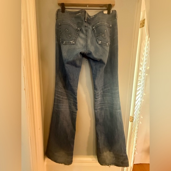 AG Adriano Goldschmied Angel Boot Cut Jeans Size 28R Medium Wash Distressed - Picture 10 of 11